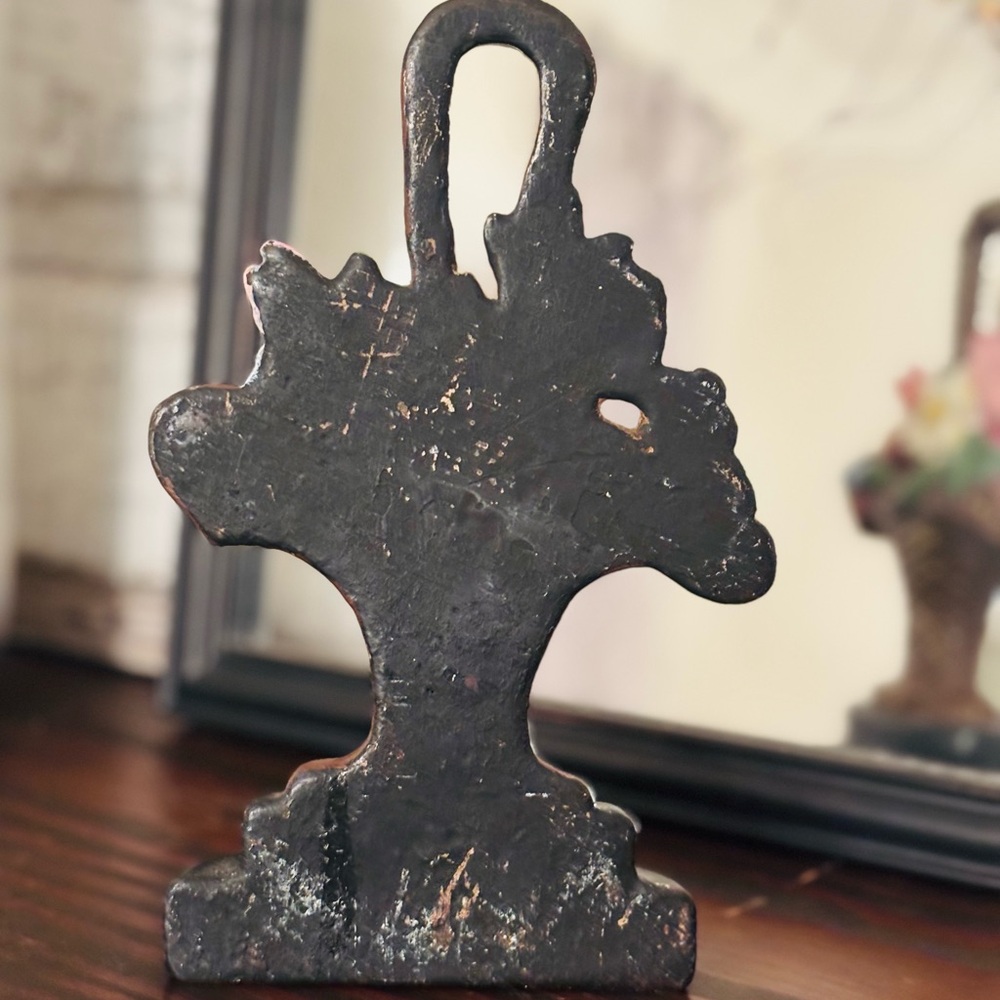 Vintage Cast Iron Door Stop. Basket of Flowers. Authentic 30’s 40’s. Hubley? - Picture 4 of 8